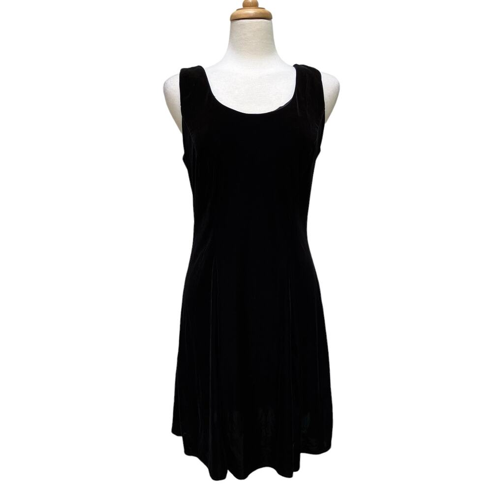 Molly Malloy Evenings Dress Sz 10 Mini A Line Black‎ Velvet Sleeveless Glam Y2K